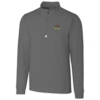Men's Cutter & Buck Gray ECU Pirates Collegiate Big & Tall Traverse Half-Zip Jacket
