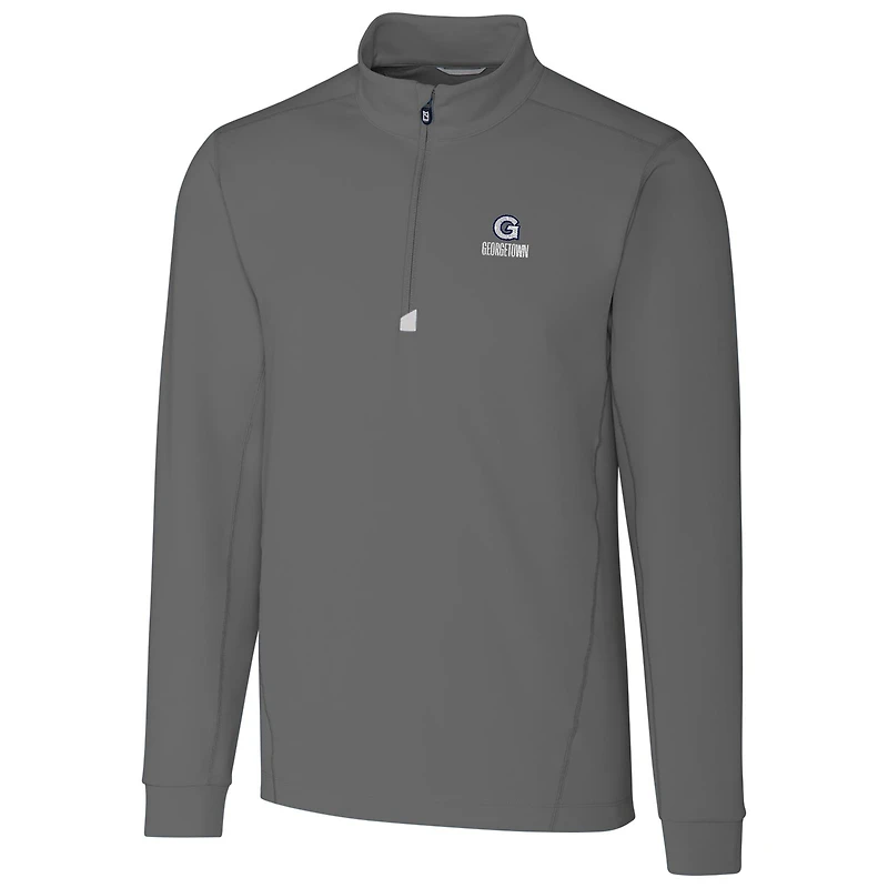 Men's Cutter & Buck Gray Georgetown Hoyas Collegiate Big & Tall Traverse Half-Zip Jacket