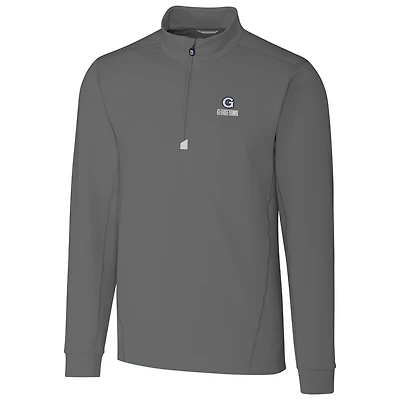 Men's Cutter & Buck Gray Georgetown Hoyas Collegiate Big & Tall Traverse Half-Zip Jacket