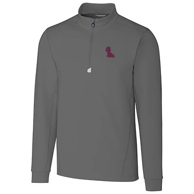 Men's Cutter & Buck Gray Ole Miss Rebels Collegiate Big & Tall Traverse Half-Zip Jacket