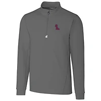 Men's Cutter & Buck Gray Ole Miss Rebels Collegiate Big & Tall Traverse Half-Zip Jacket