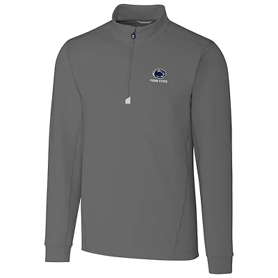 Men's Cutter & Buck Gray Penn State Nittany Lions Collegiate Big & Tall Traverse Half-Zip Jacket