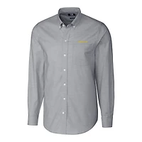 Men's Cutter & Buck Charcoal Oregon Ducks Stretch Oxford Big & Tall Long Sleeve Button-Down Shirt