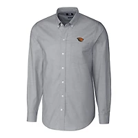 Men's Cutter & Buck Charcoal Oregon State Beavers Stretch Oxford Big & Tall Long Sleeve Button-Down Shirt