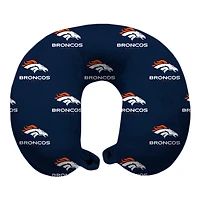 Navy Denver Broncos Polyester-Fill Travel Pillow