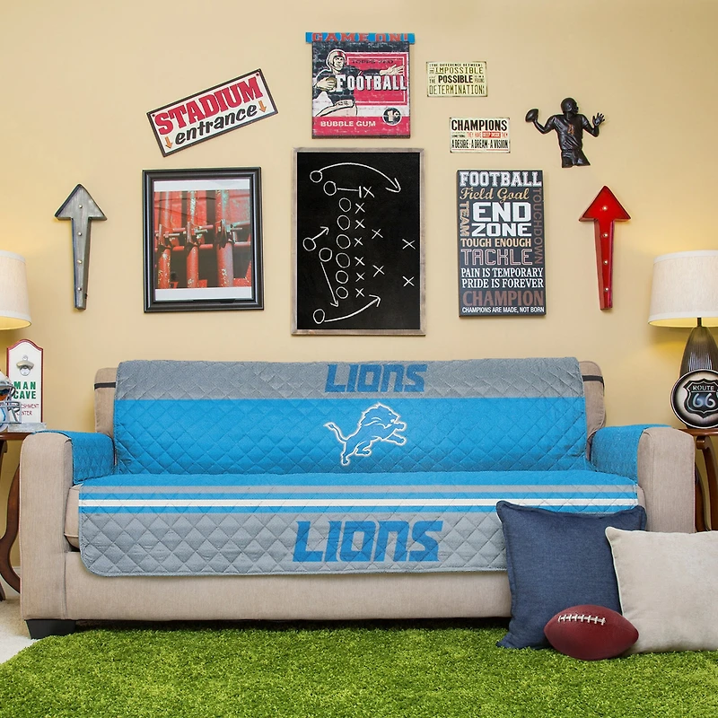 Blue Detroit Lions Sofa Protector