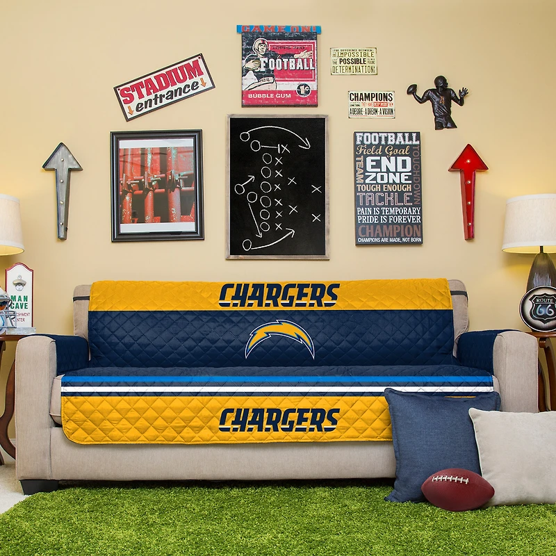 Navy LA Chargers Sofa Protector
