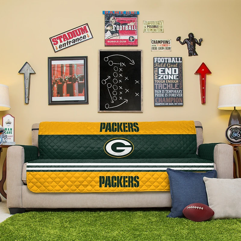 Green Green Bay Packers Sofa Protector