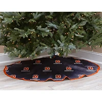 Black Cincinnati Bengals Micro Plush Christmas Tree Skirt