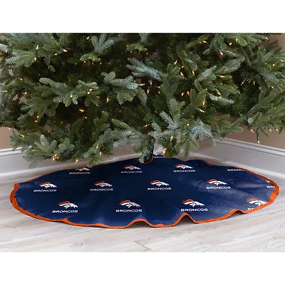 Navy Denver Broncos Micro Plush Christmas Tree Skirt