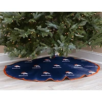 Navy Denver Broncos Micro Plush Christmas Tree Skirt