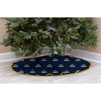 Navy LA Chargers Micro Plush Christmas Tree Skirt