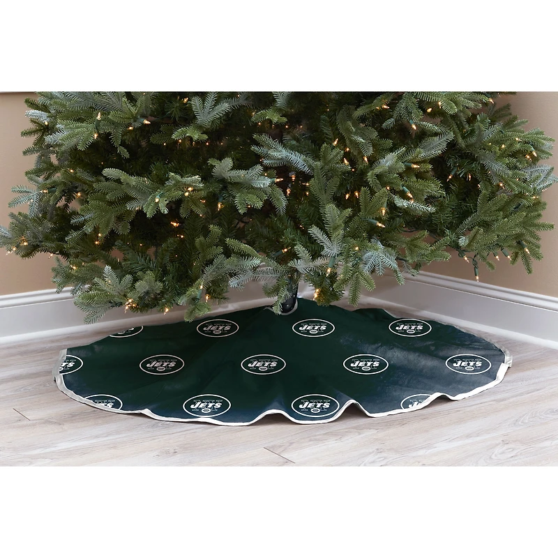 Green New York Jets Micro Plush Christmas Tree Skirt