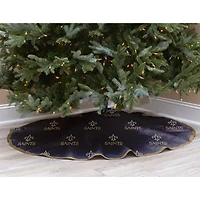 Black New Orleans Saints Micro Plush Christmas Tree Skirt