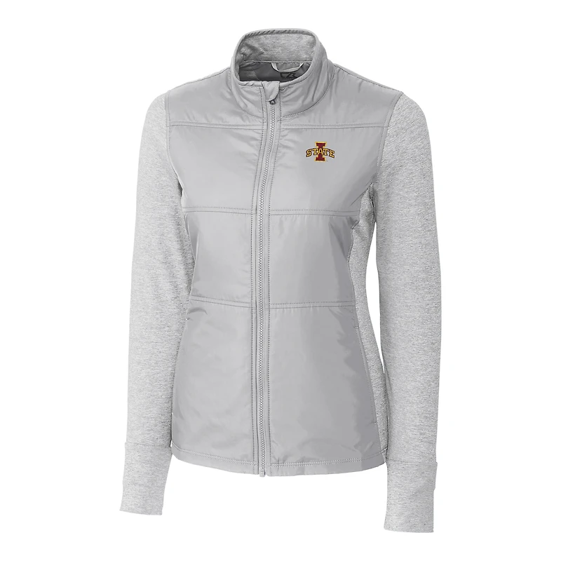 Women's Cutter & Buck Gray Iowa State Cyclones Stealth Full-Zip Jacket