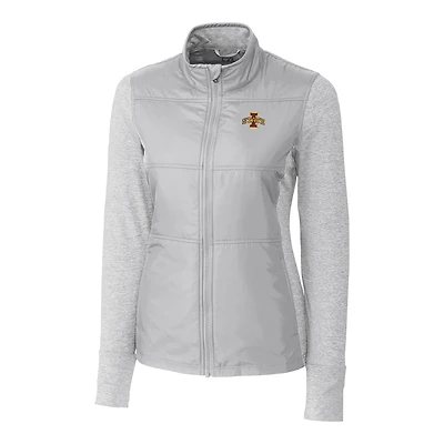 Women's Cutter & Buck Gray Iowa State Cyclones Stealth Full-Zip Jacket