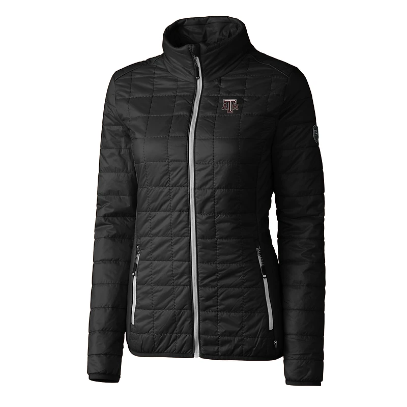Women's Cutter & Buck Black Texas A&M Aggies Rainier Full-Zip Puffer Jacket