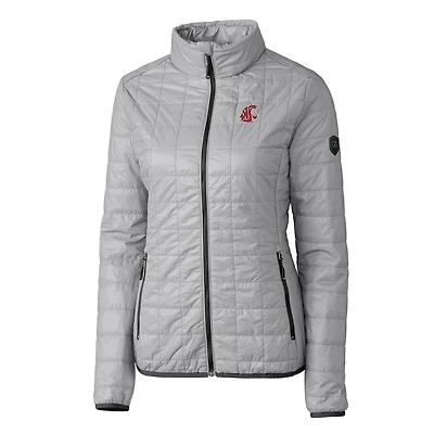 Women's Cutter & Buck Gray Washington State Cougars Rainier Full-Zip Puffer Jacket