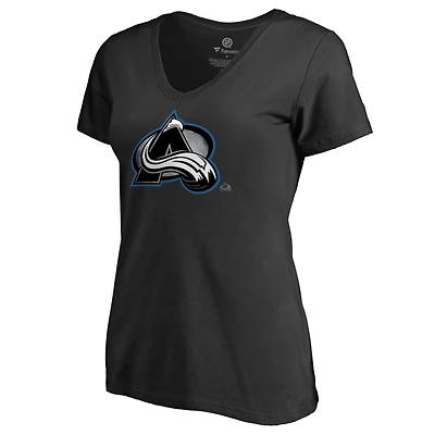 Women's Black Colorado Avalanche Core Smoke V-Neck T-Shirt