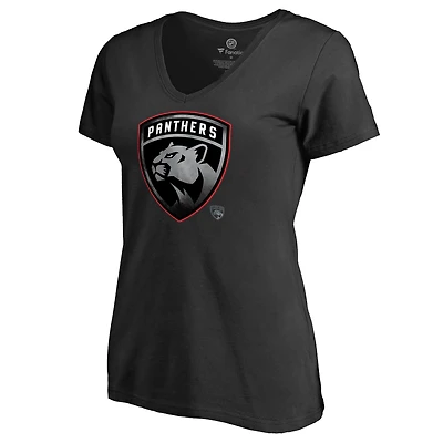 Women's Black Florida Panthers Core Smoke V-Neck T-Shirt