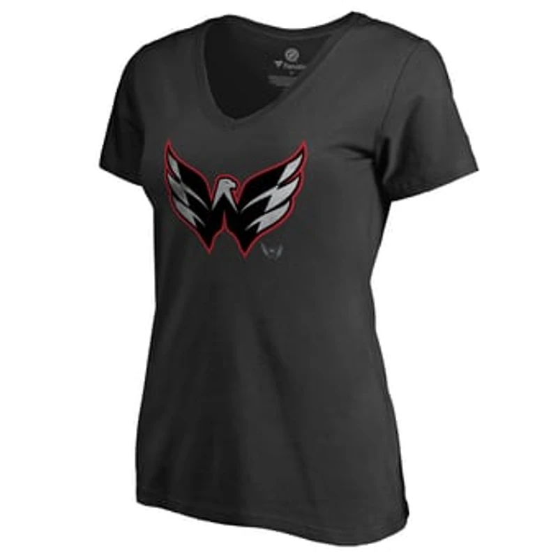Women's Black Washington Capitals Core Smoke V-Neck T-Shirt