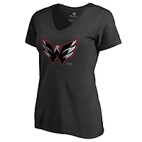 Women's Black Washington Capitals Core Smoke V-Neck T-Shirt