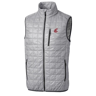 Men's Cutter & Buck Silver Washington State Cougars Rainier Full-Zip Vest