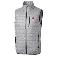 Men's Cutter & Buck Silver Washington State Cougars Rainier Full-Zip Vest