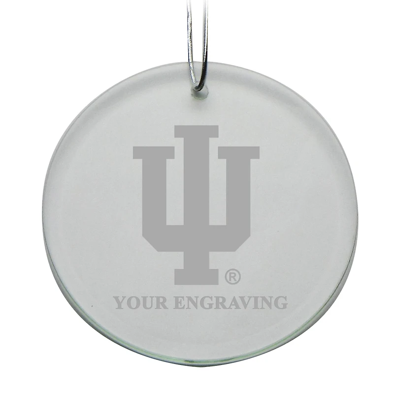 Indiana Hoosiers Round Crystal Personalized Ornament