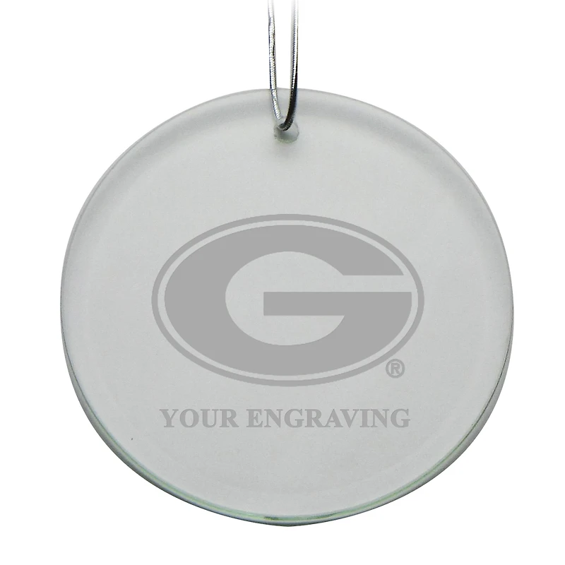 Georgia Bulldogs Round Crystal Personalized Ornament