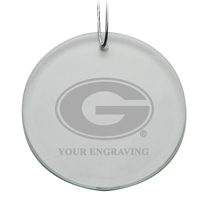 Georgia Bulldogs Round Crystal Personalized Ornament