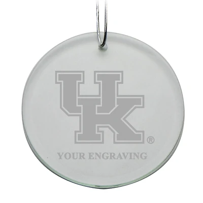 Kentucky Wildcats Round Crystal Personalized Ornament