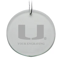 Miami Hurricanes Round Crystal Personalized Ornament