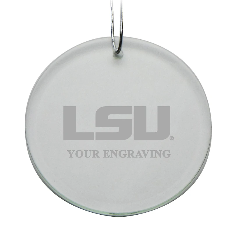 LSU Tigers Round Crystal Personalized Ornament