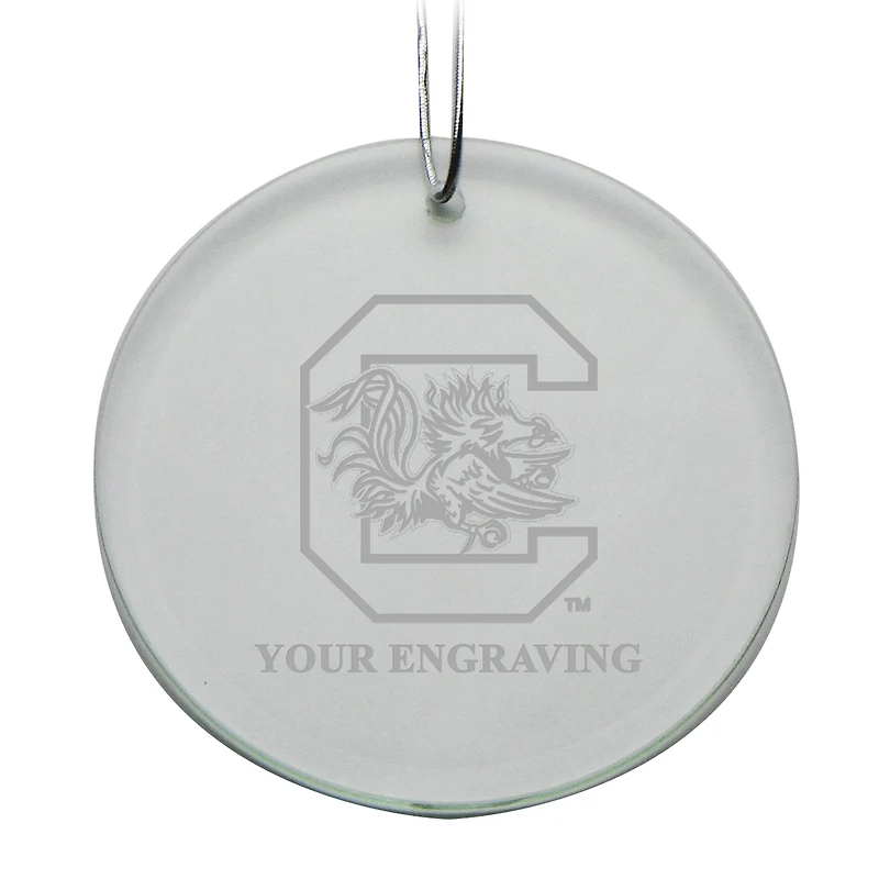 South Carolina Gamecocks Round Crystal Personalized Ornament