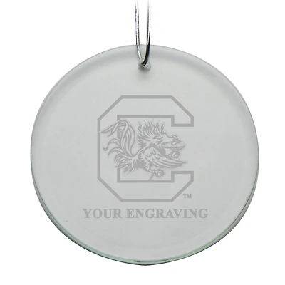 South Carolina Gamecocks Round Crystal Personalized Ornament