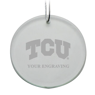 TCU Horned Frogs Round Crystal Personalized Ornament
