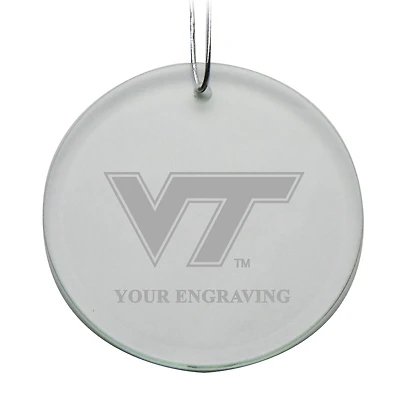 Virginia Tech Hokies Round Crystal Personalized Ornament