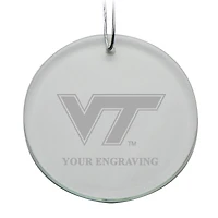 Virginia Tech Hokies Round Crystal Personalized Ornament