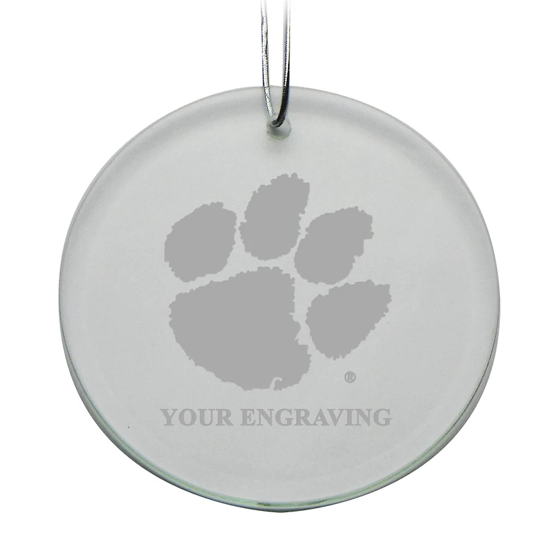 Clemson Tigers Round Crystal Personalized Ornament