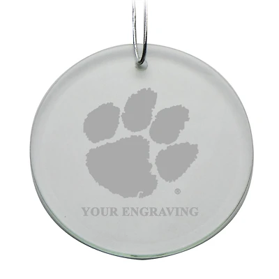 Clemson Tigers Round Crystal Personalized Ornament