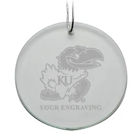 Kansas Jayhawks Round Crystal Personalized Ornament