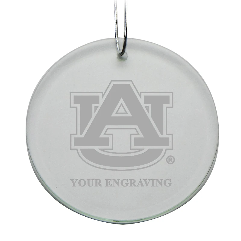Auburn Tigers Round Crystal Personalized Ornament
