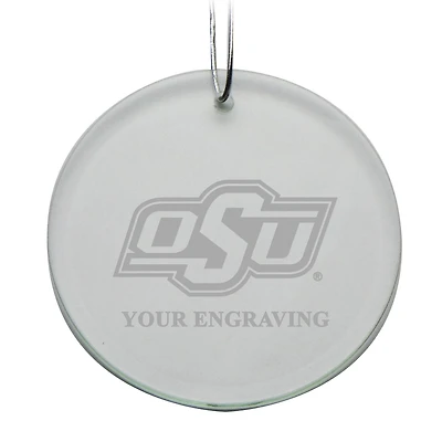 Oklahoma State Cowboys Round Crystal Personalized Ornament