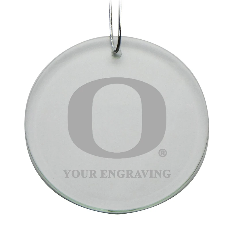Oregon Ducks Round Crystal Personalized Ornament