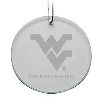 West Virginia Mountaineers Round Crystal Personalized Ornament