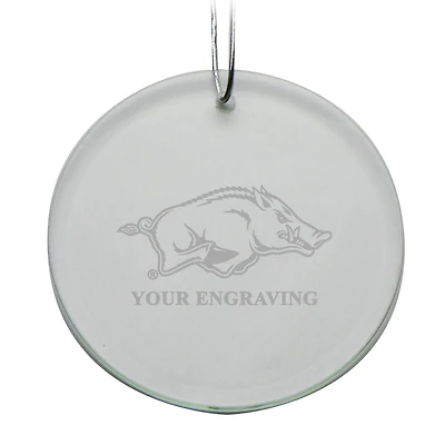 Arkansas Razorbacks Round Crystal Personalized Ornament