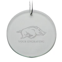 Arkansas Razorbacks Round Crystal Personalized Ornament
