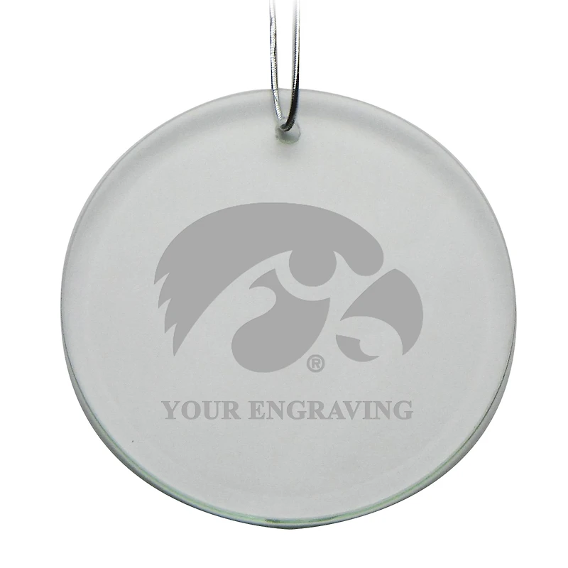 Iowa Hawkeyes Round Crystal Personalized Ornament