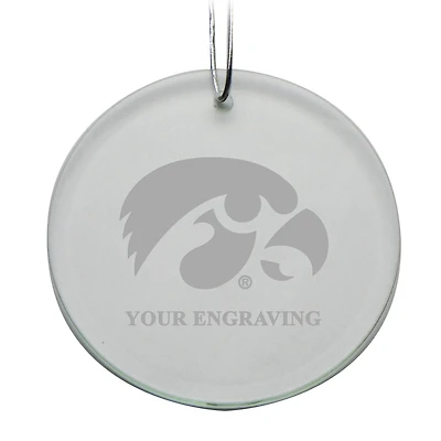 Iowa Hawkeyes Round Crystal Personalized Ornament